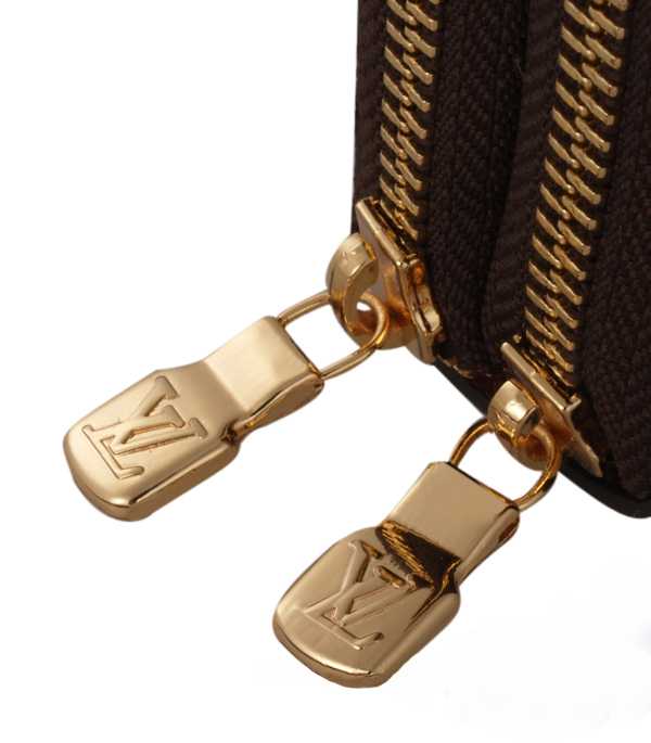 1:1 Copy Louis Vuitton Monogram Canvas Double Zippers Wallet M61723 Replica - Click Image to Close